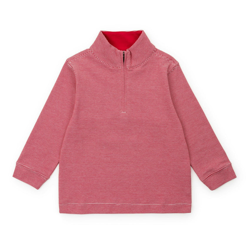 Spencer Quarter Zip Pullover Red Stripes