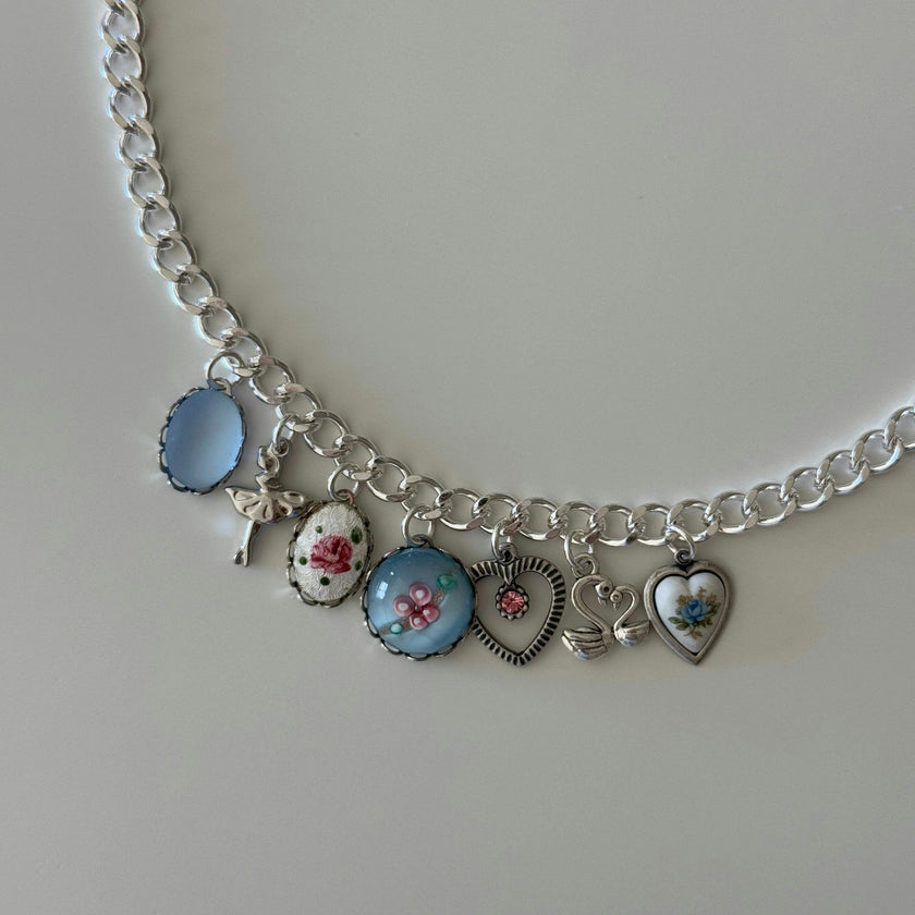 Ella Silver Vintage Charm Necklace