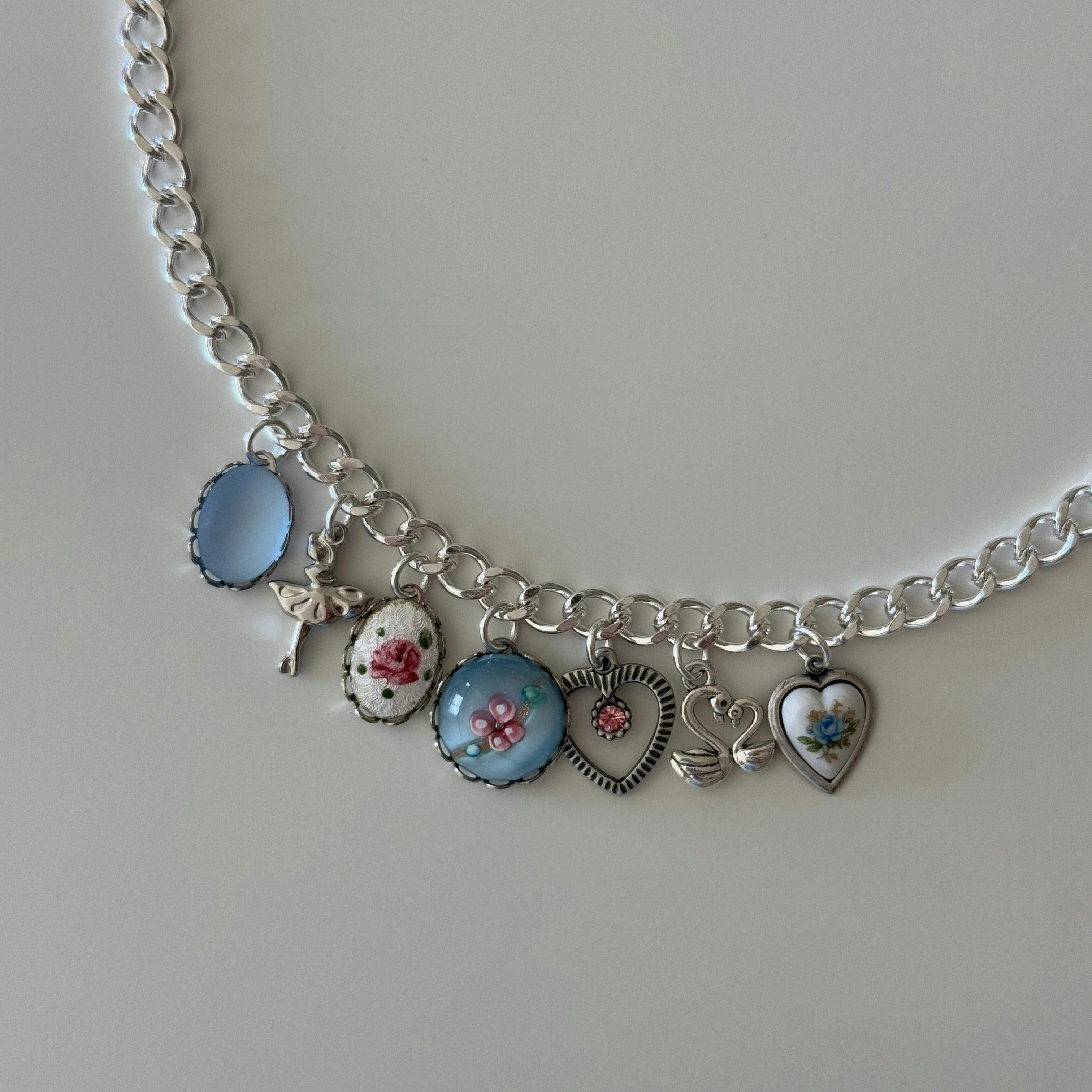 Ella Silver Vintage Charm Necklace