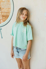 Cropped Boxy Palm Tee / Sea Green