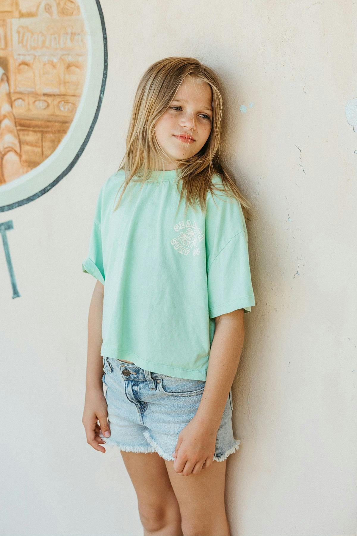 Cropped Boxy Palm Tee / Sea Green