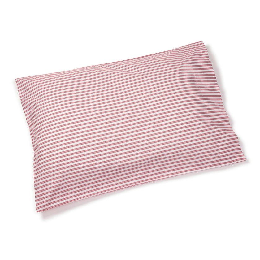 Luxe Premium Percale Bed Sheets in Antique Red Ticking