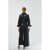 Culotte Metallic Linen Pants - Gold