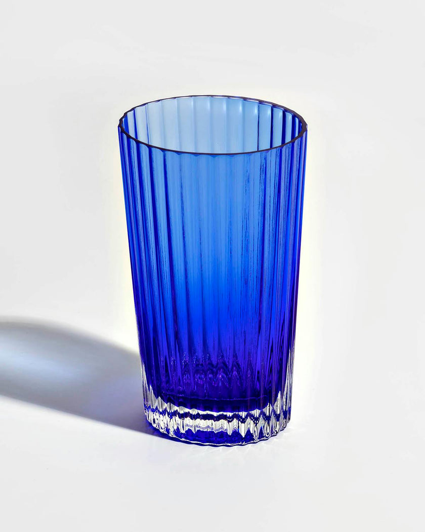 Water Glasses NASTRI Set of 6  Blue 9.8 oz, H 4.75"