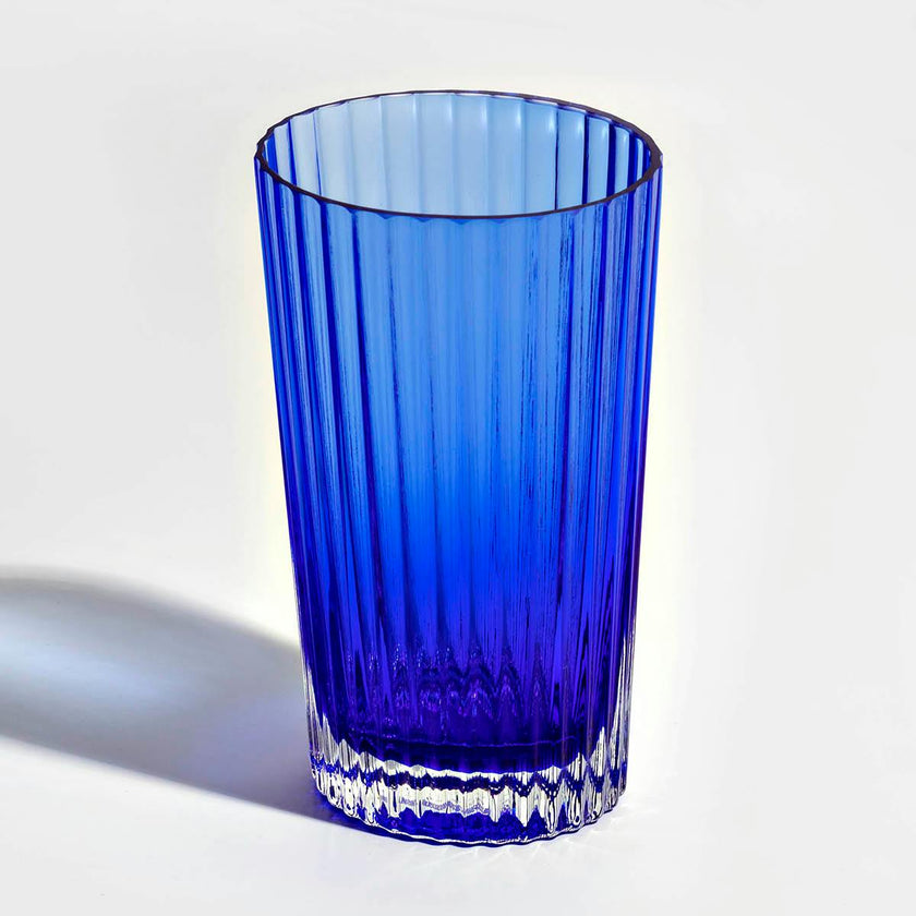 Water Glasses NASTRI Set of 6  Blue 9.8 oz, H 4.75"