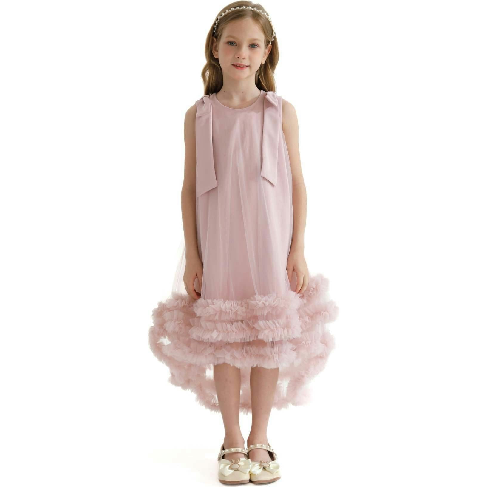 Violeta Sleeveless Ruffle Overlay Dress