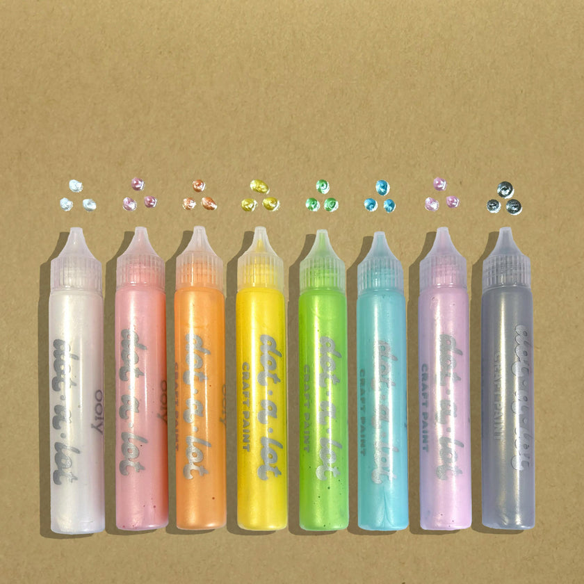 Dot-a-Lot 3D Dimensional Craft Paint - Pearlescent - Set of 8