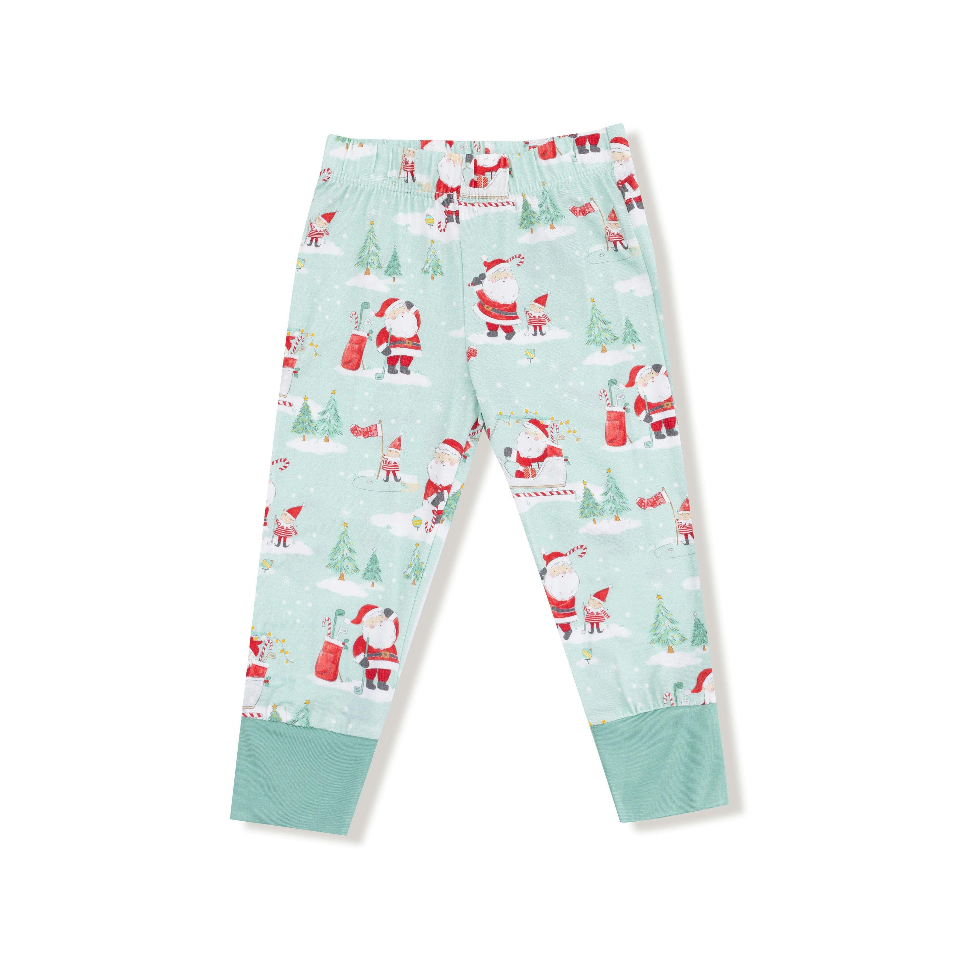 Golfing Santa and Elves - Long Sleeve Loungewear Set