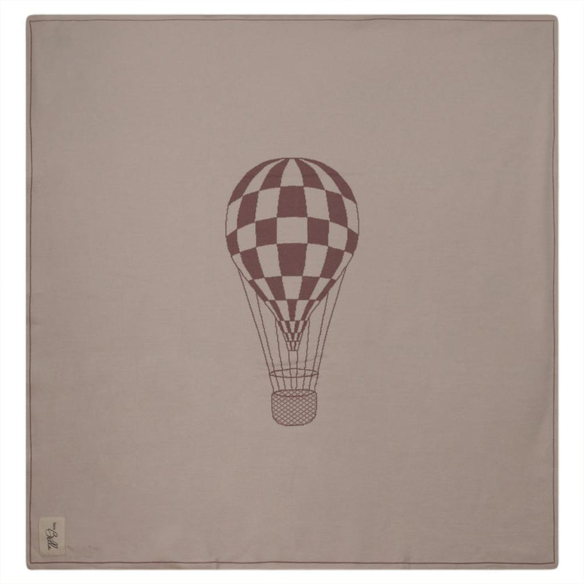 Hot Air Balloon Checkered Knit Blanket