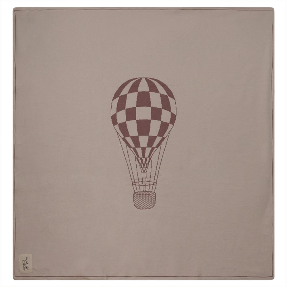 Hot Air Balloon Checkered Knit Blanket