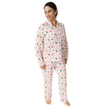 Christmas Dogs Pink - Bamboo - Adult Long Sleeve Coat Style and Pant with Pockets