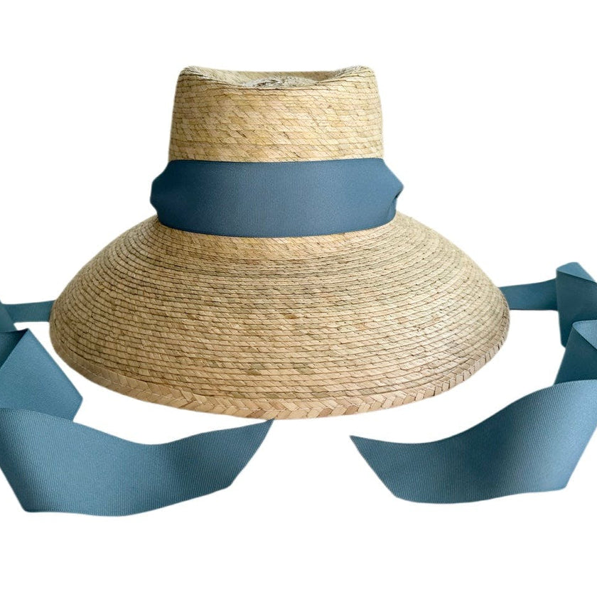 Mommy & Me Sun Hat Set - Wildflower & Palmetto - French Blue Grosgrain Ribbon