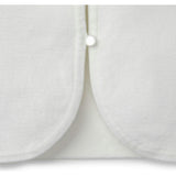 Organic Cropped Curved Hem Cardigan, White