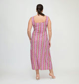 The Coraline Dress - Sunset Etched Floral Stripe