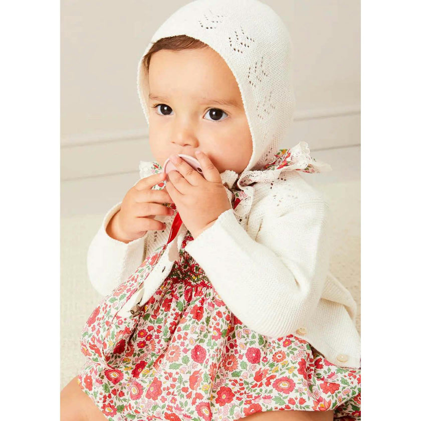 Openwork Cotton Cardigan in Cream (6mths-10yrs)