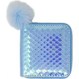 Shiny Mermaid Scale Wallet With Removable Pom Pom