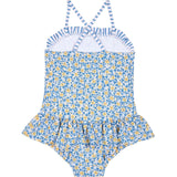 Floral Skirted Swimsuit with Flower