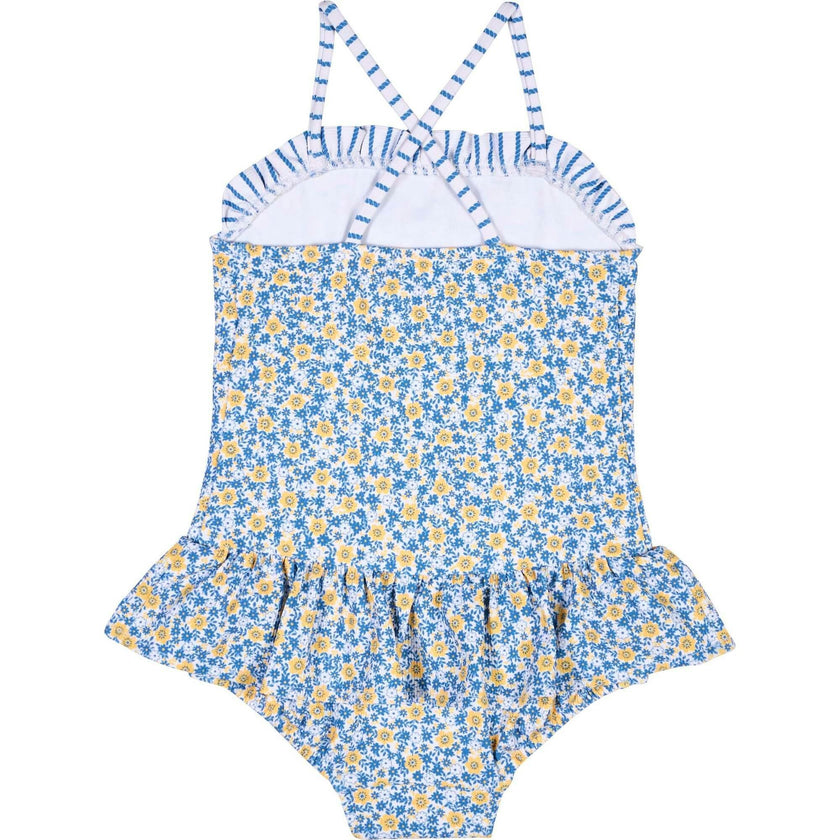 Floral Skirted Swimsuit with Flower
