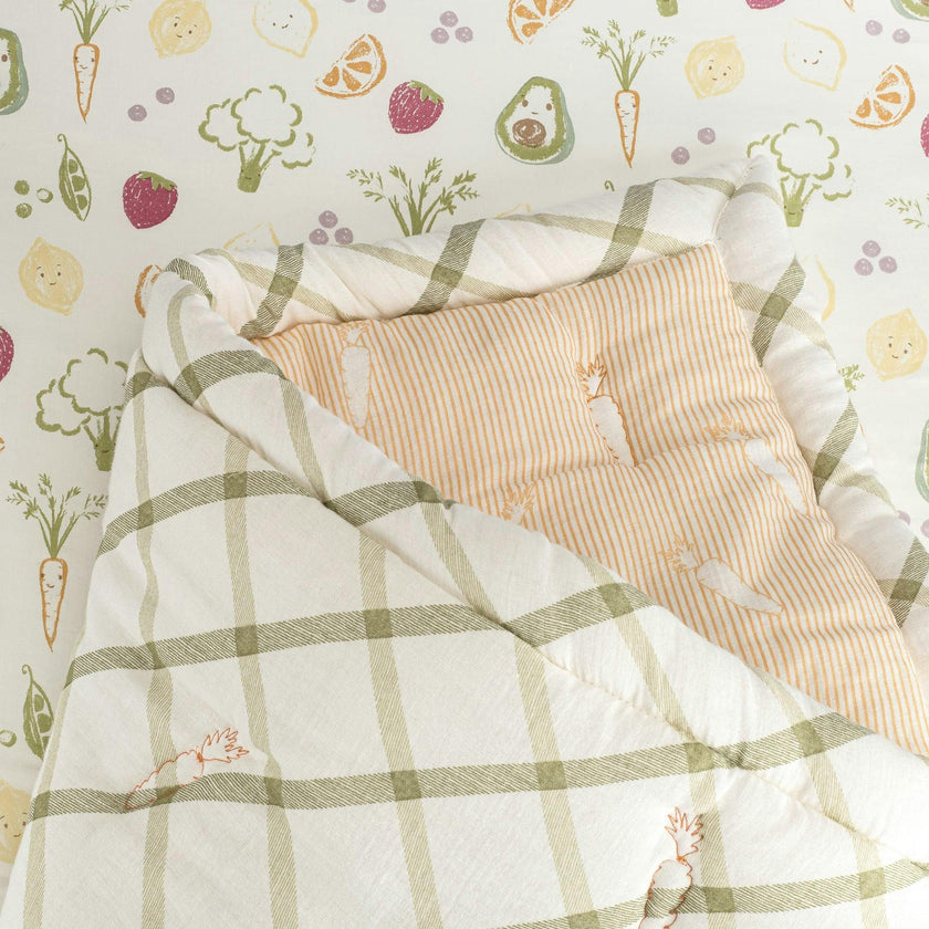 Clementine Fruits & Veggies Cotton Quilted Blanket