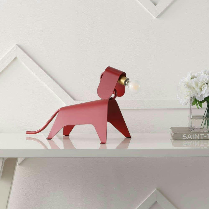 Rover 10" Modern Industrial Iron Canine LED Kids' Lamp