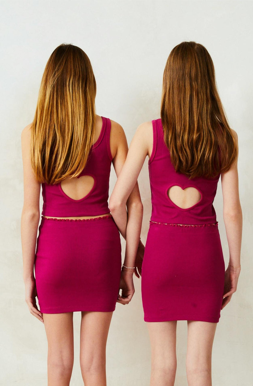 Harlow Rasberry Heart Cut Out Tank