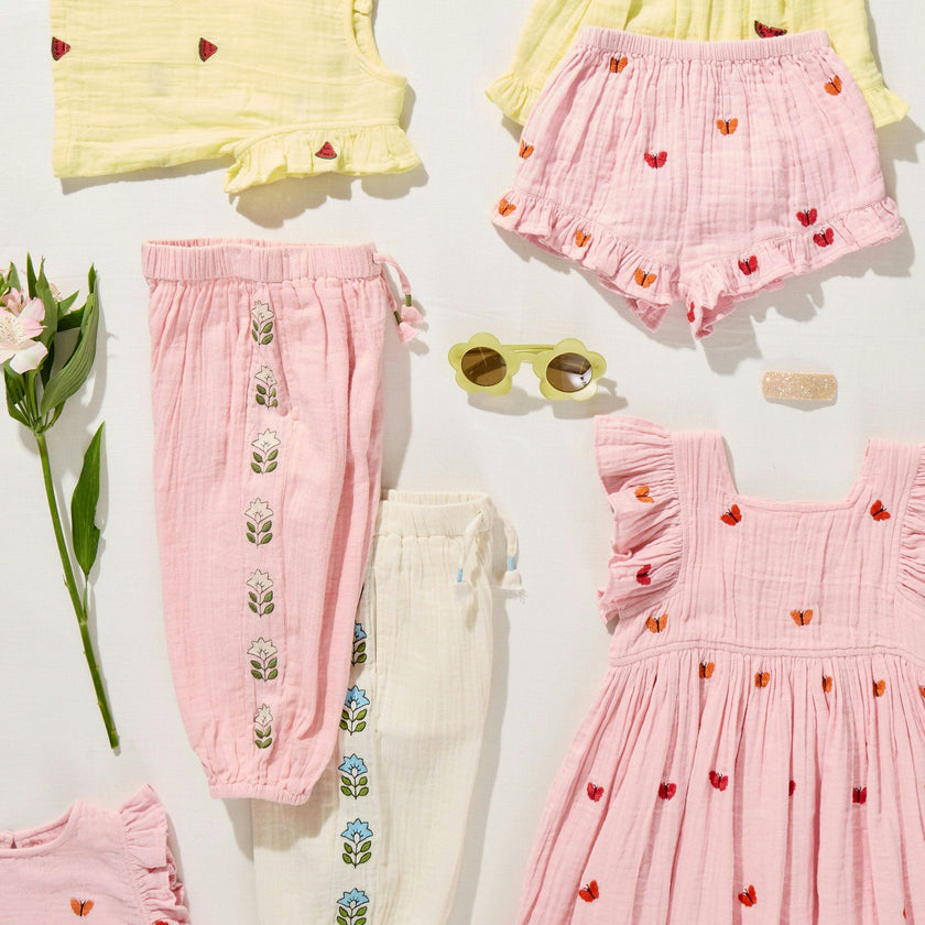 Girls Elsie Dress - Butterfly Embroidery