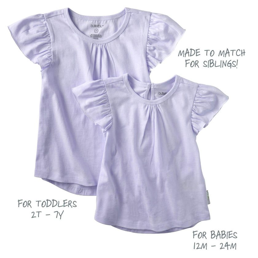 ROSE 5-Pack Ruffle Shoulder Short Sleeve T-shirts