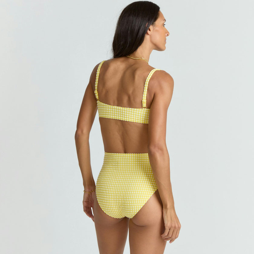women's soleil gingham bandeau bikini top