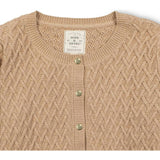 Organic Herringbone Stitch Cardigan Sweater, Beige