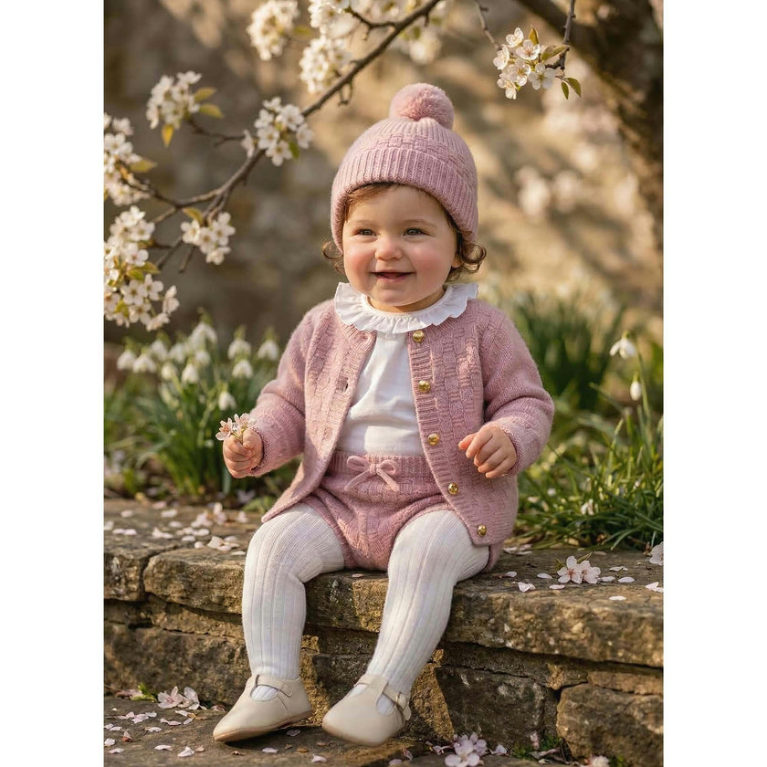 The Aspen Cashmere Baby Beanie | Rose