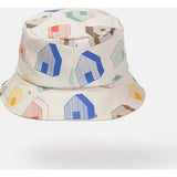 House Print Chin Strap Rain Bucket Hat