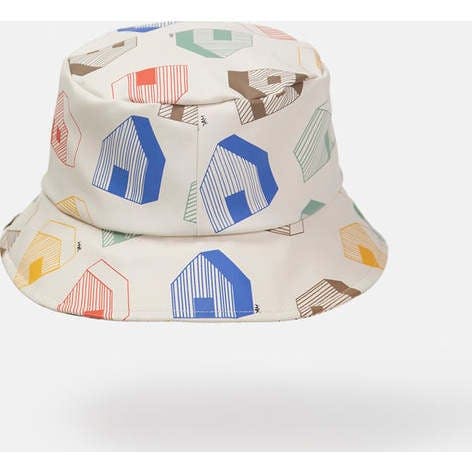 House Print Chin Strap Rain Bucket Hat