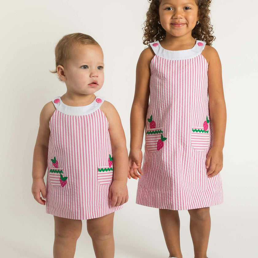 Seersucker Dress With Strawberries