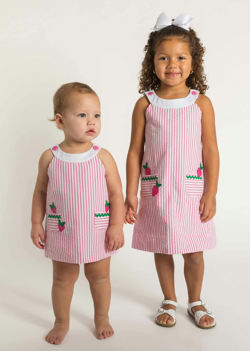 Seersucker Dress With Strawberries
