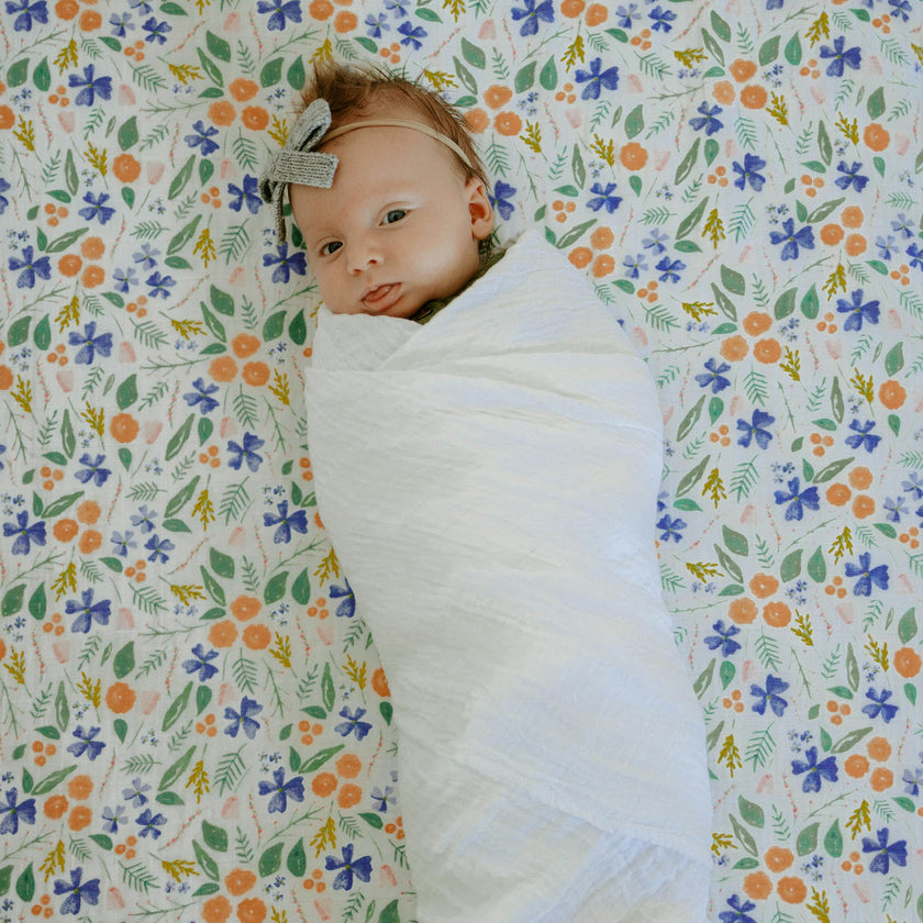 Cotton Muslin Swaddle Blanket 3 Pack - White