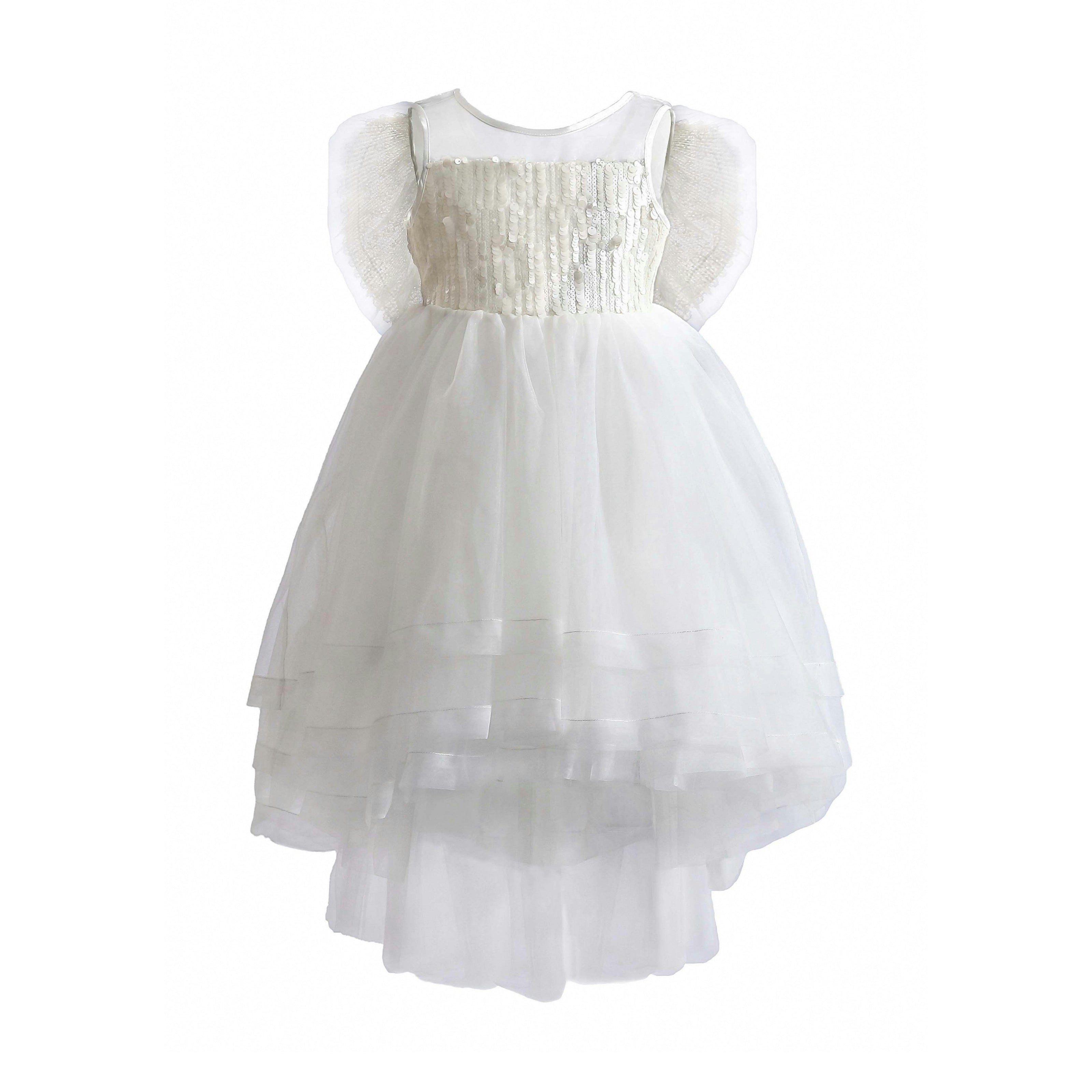 White Novalie Layered Tulle Dress