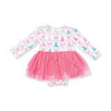 Bow Trellis Tree - Long Sleeve Tutu Bodysuit Dress