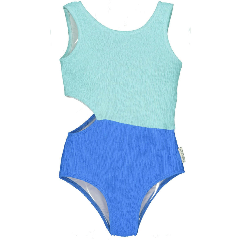Blue Waves Textured Swimsuit, Blue