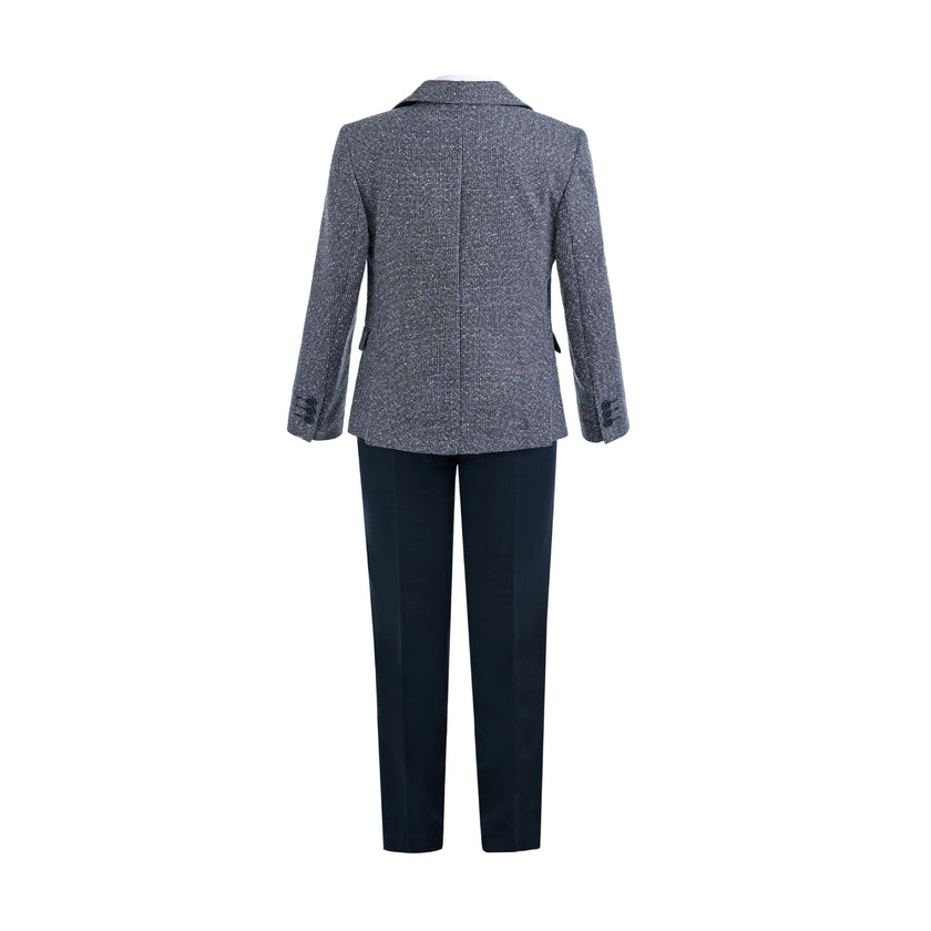 Blue Jack Textured Blazer Suit Set
