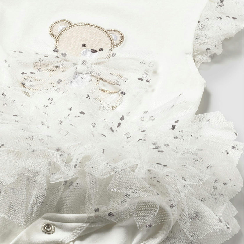 Ruffled Romper with Tulle Skirt and Headband