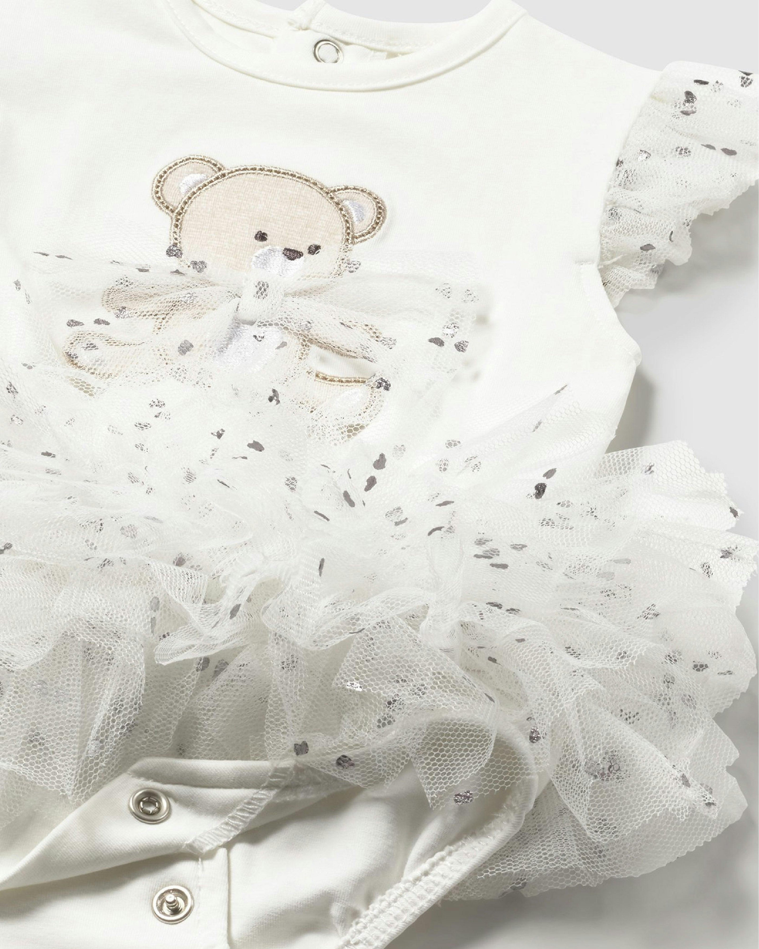 Ruffled Romper with Tulle Skirt and Headband
