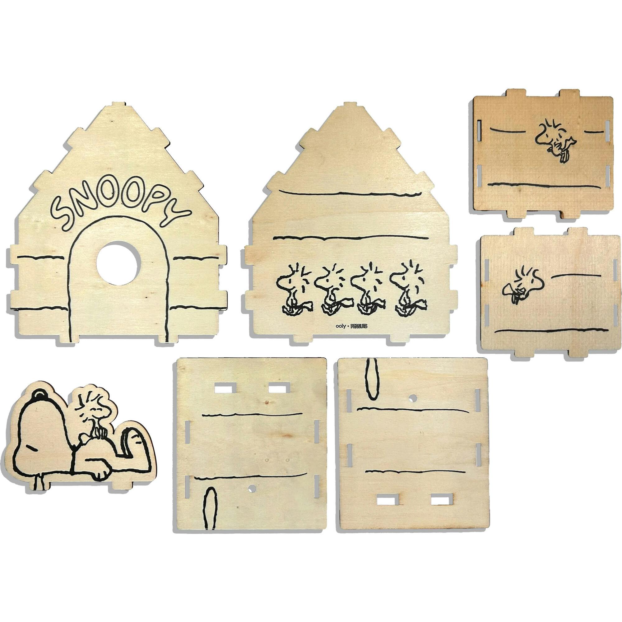 OOLY x Peanuts Color-in Wooden Birdhouse Kit - 5 Paint Markers