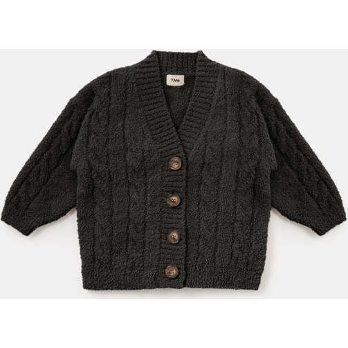 Baby Fuzzy Ribbed V-Neck Cardigan