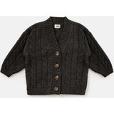 Baby Fuzzy Ribbed V-Neck Cardigan