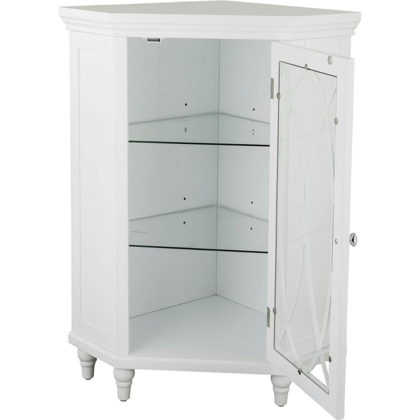 Florence Corner Wooden Floor Cabinet with Adjustable Shelves
