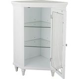 Florence Corner Wooden Floor Cabinet with Adjustable Shelves