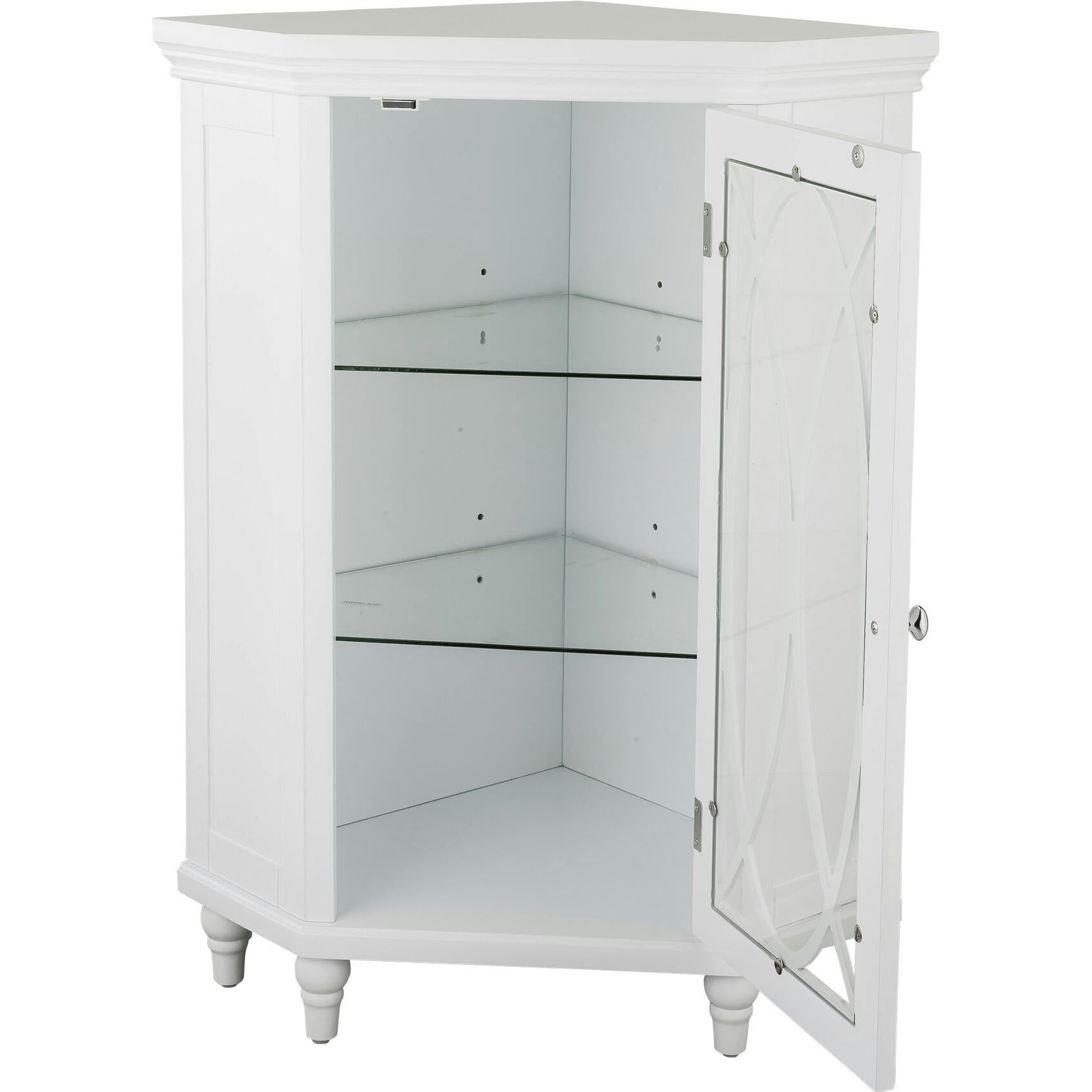 Florence Corner Wooden Floor Cabinet with Adjustable Shelves