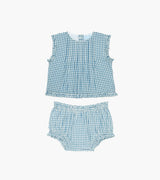 The Baby Cameron Short Set - Lagoon Gingham
