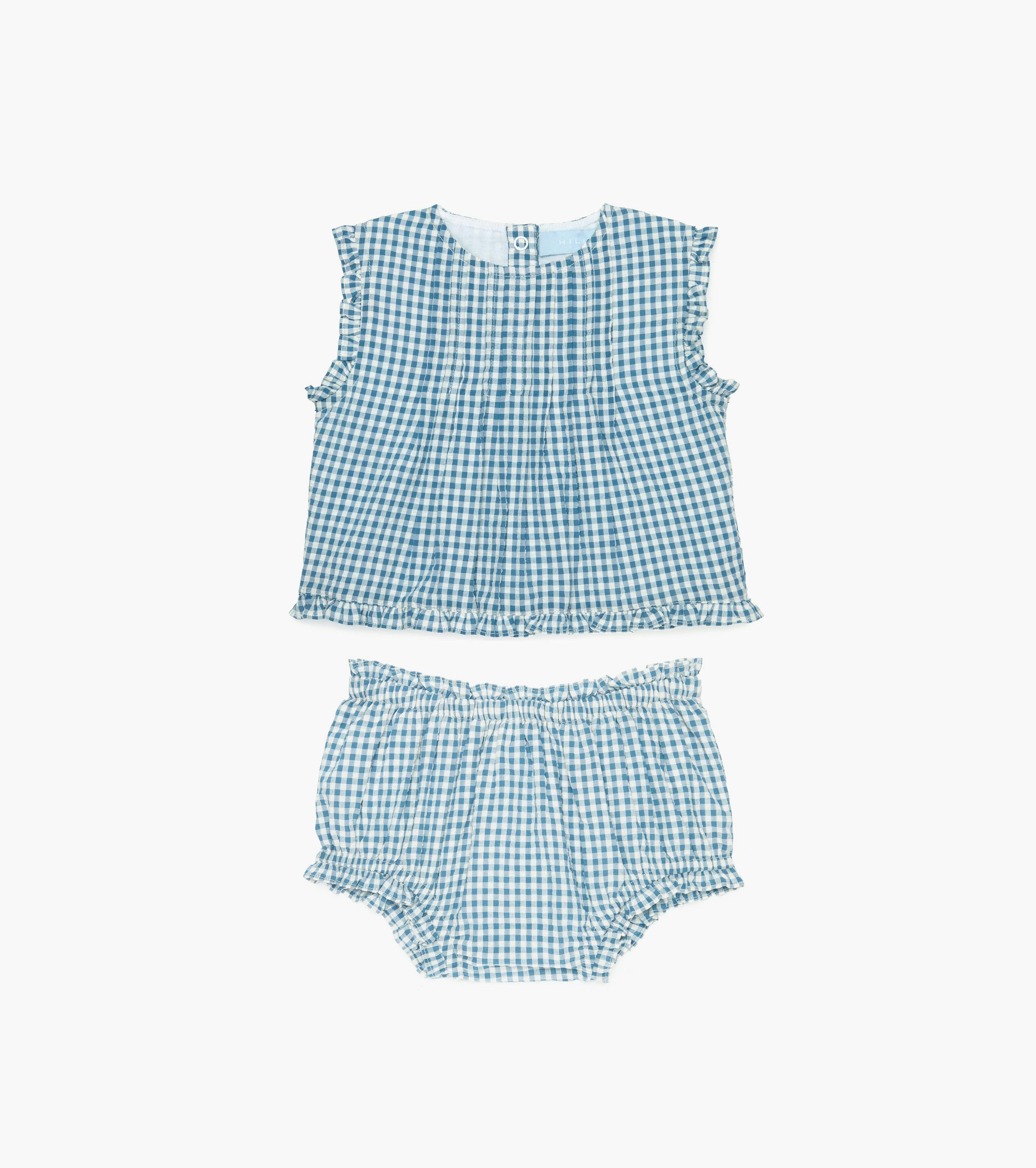 The Baby Cameron Short Set - Lagoon Gingham