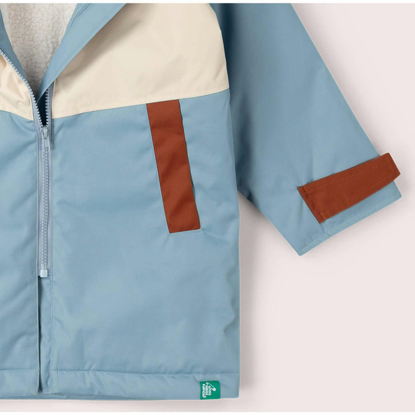 Hazy Blue Recycled Waterproof Robe, Blue